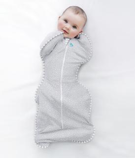 Love to Dream, sac de dormit pentru infasat Swaddle Up din bambus, 2.2-3.8kg, 1 TOG, Grey Dot