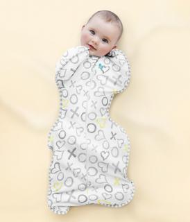 Love to Dream, sac de dormit pentru infasat Swaddle Up din bambus, 3.5-6kg, 0.2 TOG, White Kisses