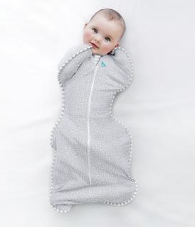 Love to Dream, sac de dormit pentru infasat Swaddle Up din bambus, 3.5-6kg, 1 TOG, Grey Dot