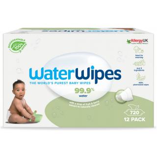 Servetele umede biodegradabile Water Wipes soapberry, 12 pachete x 60 buc, 720 buc