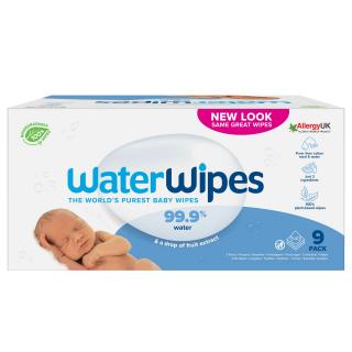 Servetele umede pentru bebelusi biodegradabile Water Wipes, 9 x 60 buc, 0 luni+