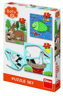 Baby Puzzle - Unde locuiesc animalele?, Dino, 2-3 ani +