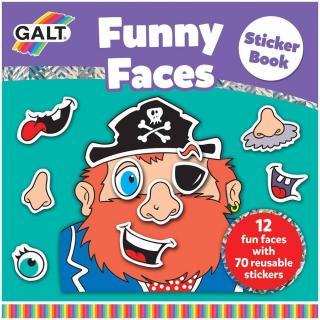 Carte cu abtibilduri Funny Faces, Galt, 2-3 ani +