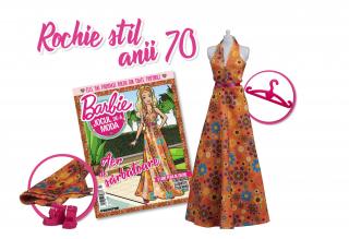 Colectia Barbie Jocul de-a Moda - Nr. 7 - Rochie stil anii  70, DeAgostini, 2-3 ani +