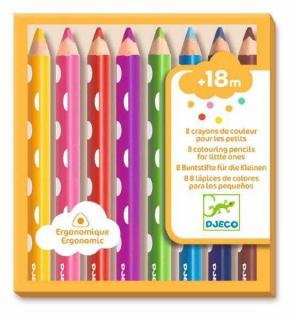 Creioane colorate pentru bebe, Djeco, 1-2 ani +