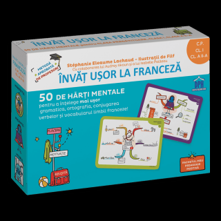 Invat usor la franceza: 50 de harti mentale - Volumul I - CP, Cls. I, a II-a, DPH, 6-7 ani +