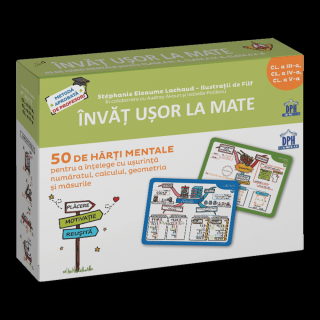 Invat usor la Mate: 50 de harti mentale - Volumul II - Cls. a III-a, a IV-a, a V-a, DPH, 8-9 ani +