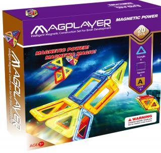 Joc de constructie magnetic - 20 piese, MAGPLAYER, 2-3 ani +