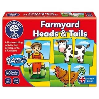 Joc educativ asociere Prietenii de la ferma FARMYARD HEADS  TAILS, Orchard Toys, 2-3 ani +