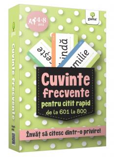 Joc educativ Cuvinte frecvente pentru citit rapid de la 601 la 800, Editura Gama, 4-5 ani +