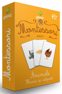 Joc Montessori Animale, hrana si adapost, Editura Gama, 2-3 ani +