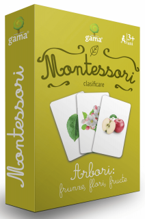 Joc Montessori Arbori: frunze, flori, fructe, Editura Gama, 2-3 ani +