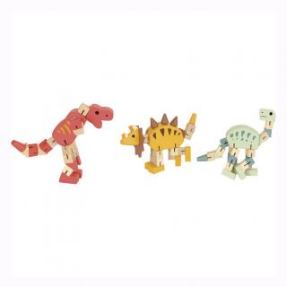 Jucarie flexibila din lemn Dinozaur, Egmont Toys, 3 ani+