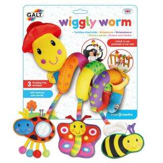 Jucarie pentru patut si carucior Wiggly Worm, Galt, 0-1 ani +