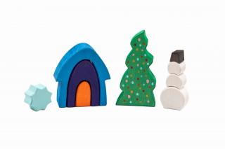 Jucarii Montessori Set handmade Marc toys, Iarna din Poveste, 2-3 ani +