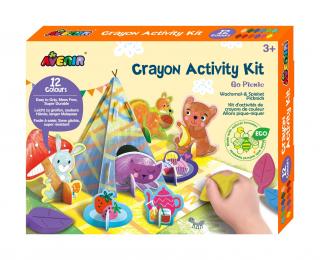 Kit de activitati cu creioane colorate - La picnic, + 3 ani