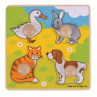 Primul meu puzzle - animale de companie, BIGJIGS Toys, 1-2 ani +