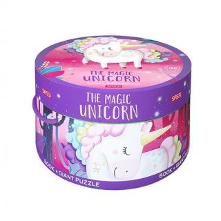 Puzzle (30 piese) cu carte - Unicorn, Sassi, 2-3 ani +