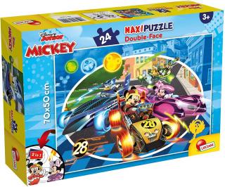 Puzzle de colorat - Mickey in cursa (24 piese), LISCIANI, 2-3 ani +