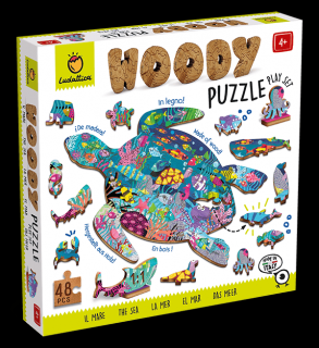 Puzzle de lemn Oceanul, Ludattica, + 4 ani, 48 piese