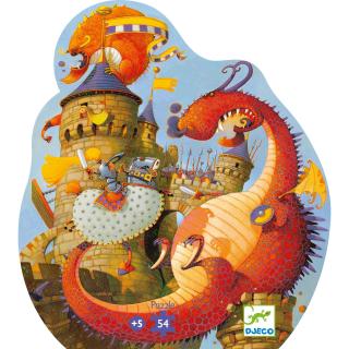 Puzzle Djeco Cavalerul si Dragonul, 6-7 ani +