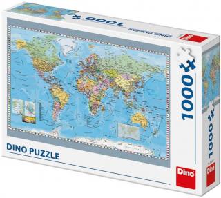 Puzzle - Harta politica a lumii (1000 piese), Dino, 10-11 ani +