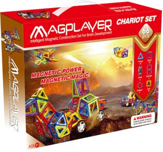 Set de constructie magnetic - 66 piese, MAGPLAYER, 2-3 ani +