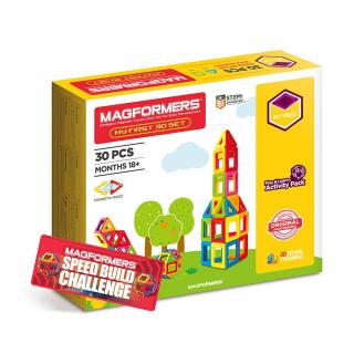 Set magnetic de construit- Set de baza Magformers, 30 piese, Clicstoys, 2-3 ani +