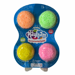 Spuma de modelat cu sclipici Playfoam,   - Set 4 culori, Educational Insights, 2-3 ani +