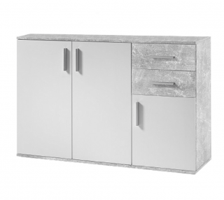 Comoda POPPY 2, Dimensiuni 120x82x35 cm, Alb Ciment