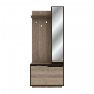 Cuier Zeneva,  Masura 206 x 40 x 90 cm, Culoare Sonoma Trufa si Wenge