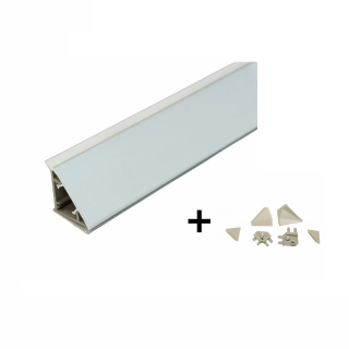 Inaltator blat model IT  plinta antistrop + accesorii, plastic cu insertie din aluminiu, 27x28x42 mm, L 2000 mm, finisaj aluminiu