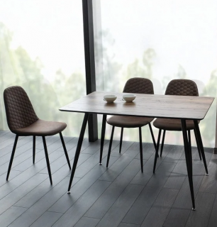 Masa Dorra cu Blat Robust si Design Modern, Culoare Dark Brown
