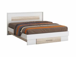 Pat Ella Fara Saltea, Masura 160x200 cm, Culoare Alb cu Sonoma
