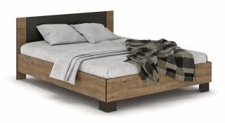 Pat Verona cu picioare, Culoare Stejar cu Wenge, 160x200 cm