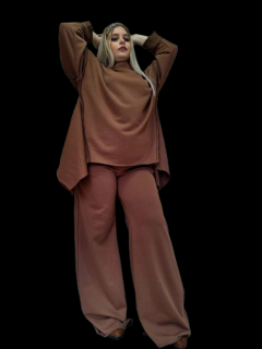 Trening oversized cappuccino bumbac 100%