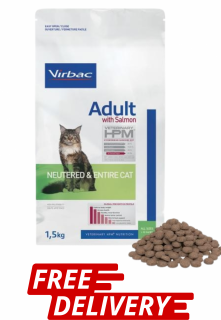 1.5kg Virbac HPM Adult with salmon neutered  entired cat