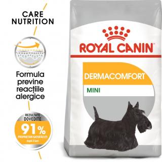 1 kg Royal Canin Mini Dermacomfort hrana uscata caine pentru prevenirea iritatiilor pielii