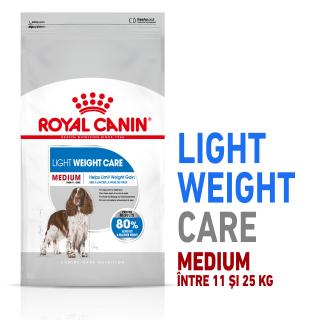 12kg Royal Canin Medium Light Weight Care Adult hrana uscata caine pentru limitarea cresterii in greutate