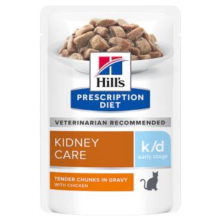 85g Hill s PD Feline K D Early Stage Chicken (plic), hrana umeda pentru pisici cu probleme renale