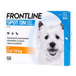 Deparazitare externa pentru caini Frontline Spot-on Dog S 2-10 kg - 1 pipeta