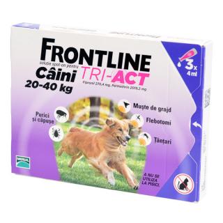 Deparazitare externa pentru caini Frontline Tri-Act L 20-40 kg - cutie cu 3 pipete