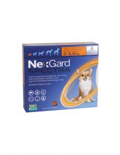 Deparazitare externa pentru caini Nexgard Spectra XS cutie cu 3 comprimate masticabile