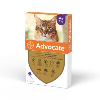 Deparazitare externa si interna Advocate Cat 4-8 kg