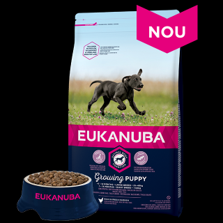 Eukanuba PUPPY LARGE cu PUI 25-40 kg: 1-12 luni, 12 kg