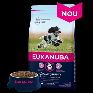 Eukanuba PUPPY MEDIU cu PUI 10-25kg: 1-12 luni 12 kg