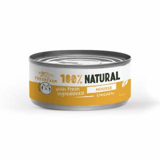 Fresh Farm Cat Mousse pate with chicken 85 gr, hrana umeda (conserva) premium, cu gust irezistibil de pui, pentru pisici adulte