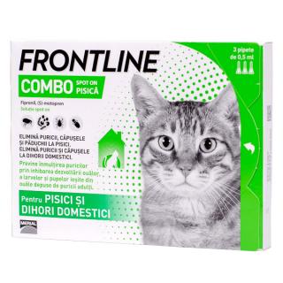 Frontline Combo Pisici 3 pipete, deparazitare externa pentru pisici