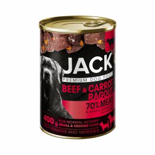 Jack Dog conserva ragu carne de vita cu morcovi 800g