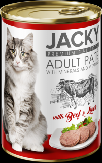 Jacky Premium Cat Food cu carne de vita si ficat 415g